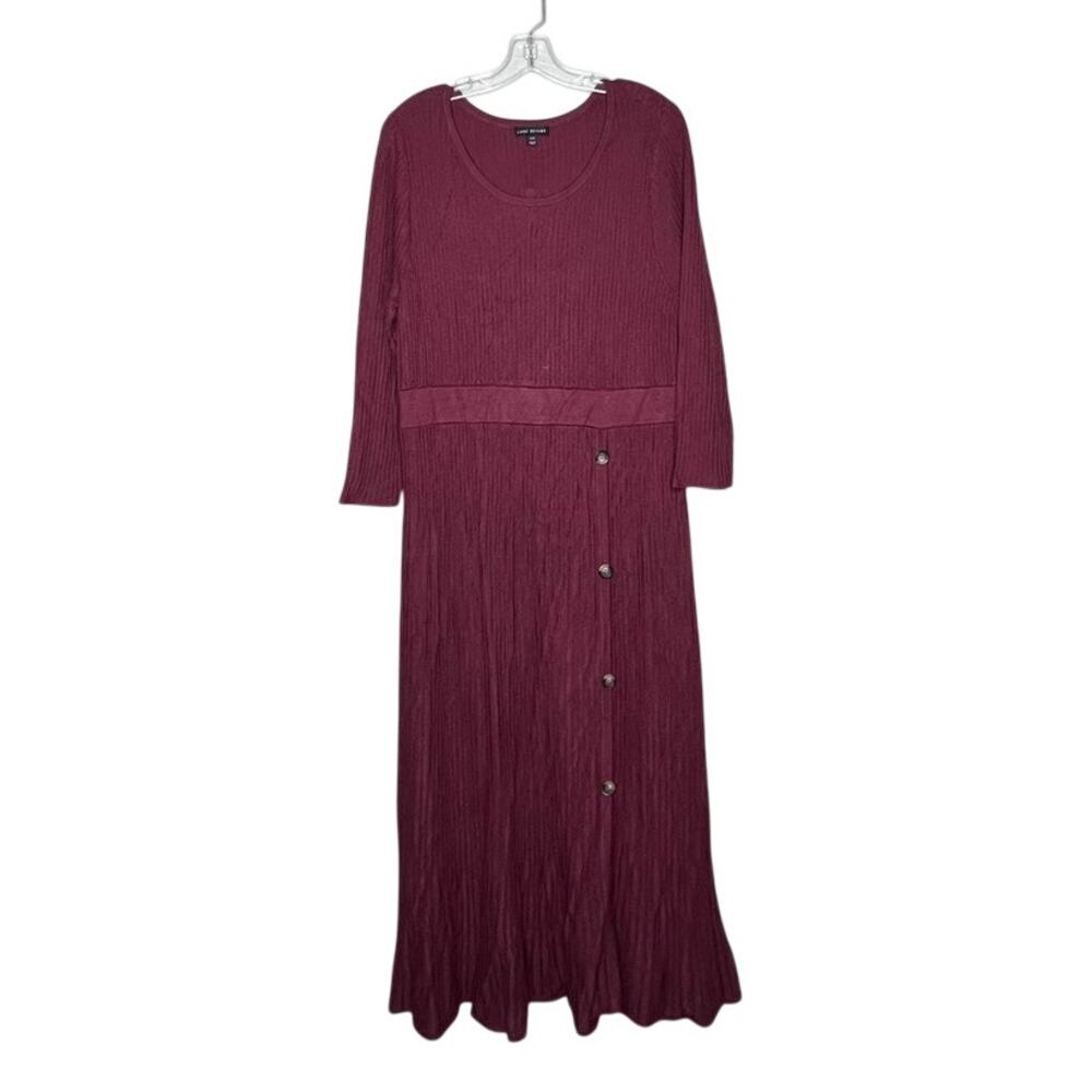 Lane Bryant Burgundy Ribbed Sweater Dress Plus Size 18/20